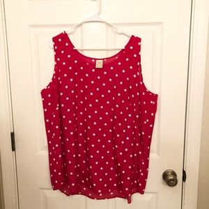 Plus Size Red Polka Dot Top
